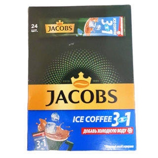 Кофе Якобс Монарх 3в1 Айс кофе напиток кофейный растворимый в стиках, 24 шт